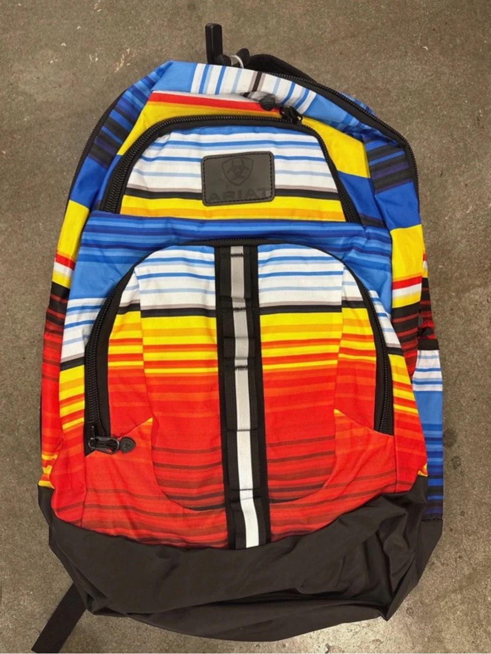 Ariat Multicolor Striped Backpack - Blue, Yellow, Red